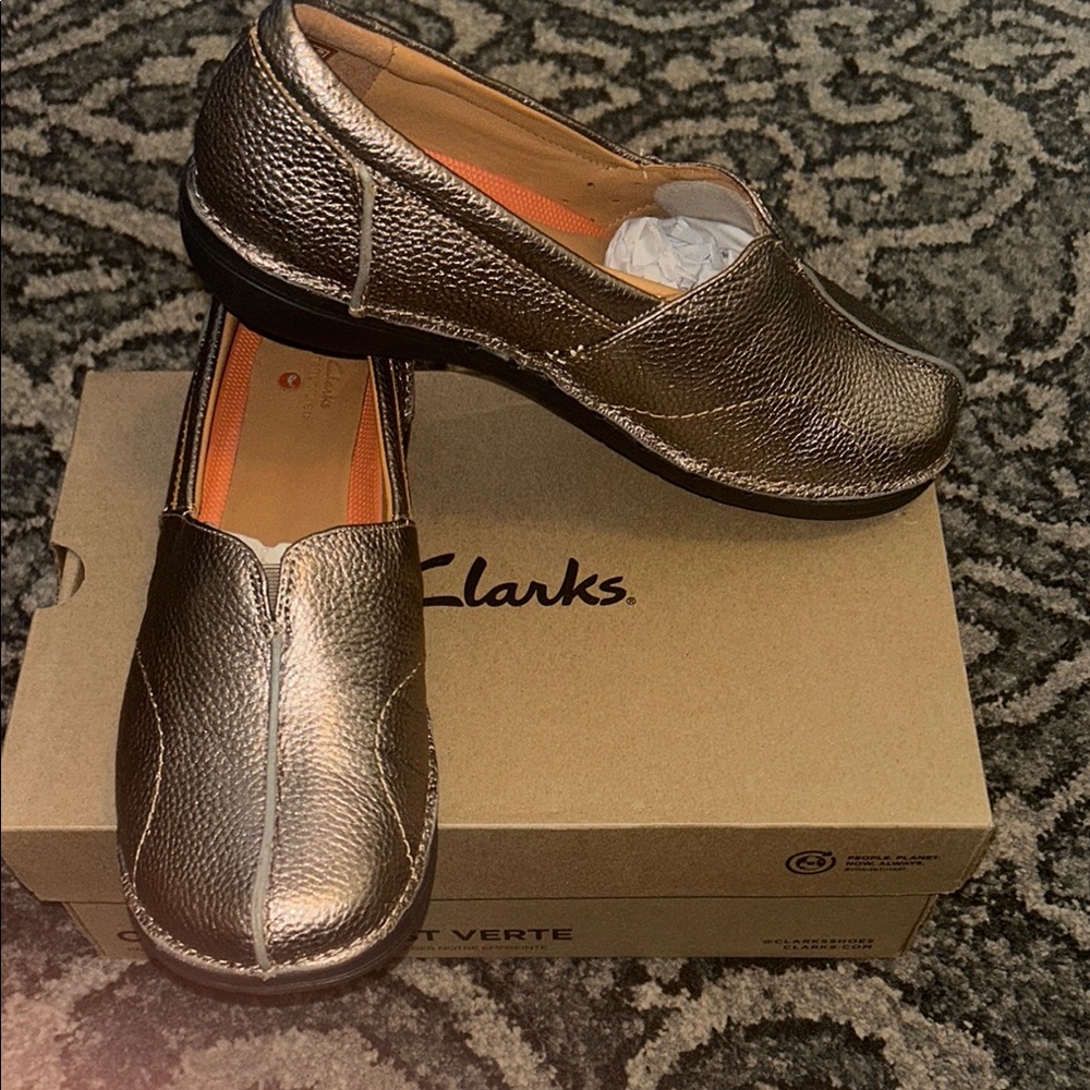 Clarks Women’s Gold Loafers